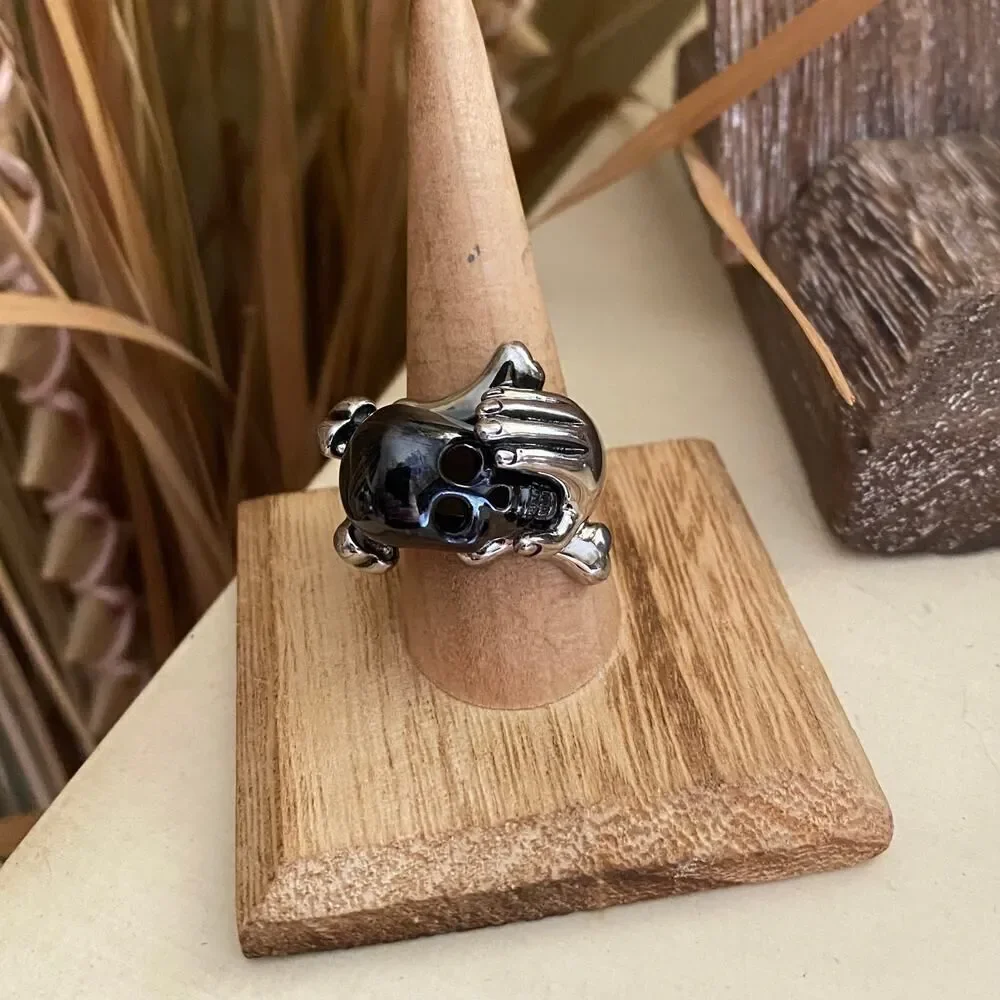 Black Skull Hand Ring Stainless Steel Size 10